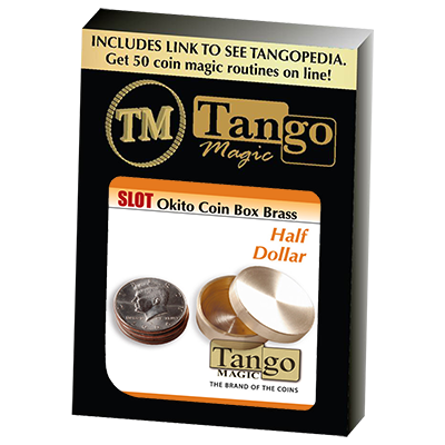 Slot Okito Coin Box Brass Half Dollar, B0019 by Tango Magic