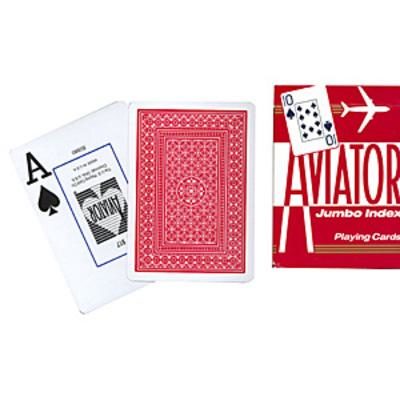 Cards Aviator Jumbo Index Poker Size, Red