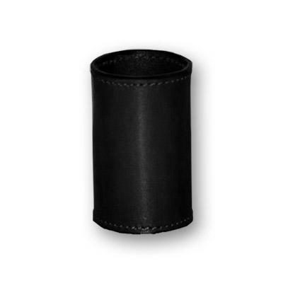 Leather Coin Cylinder, Black, Dollar Size