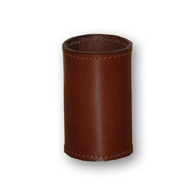 Leather Coin Cylinder, Brown, Half Dollar Size