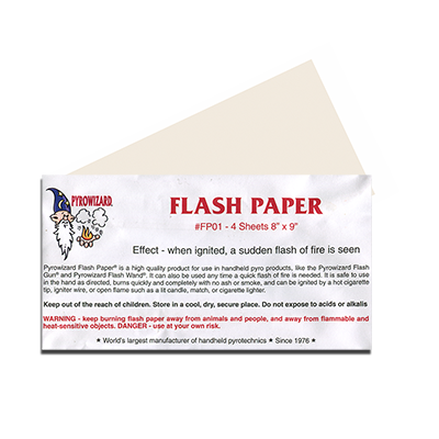 Flash Paper Sheets - 4 sheets 8 inch x 9 inch