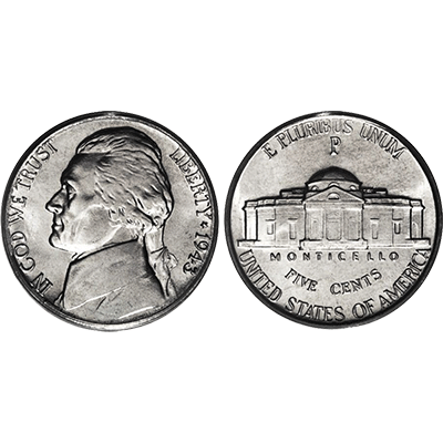 Nickel regular one roll of 40 coins