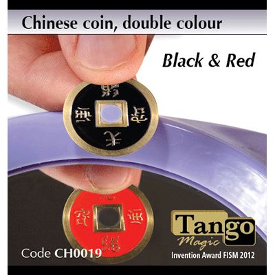 Chinese Coin, CH0019 Black &, Red by Tango Magic