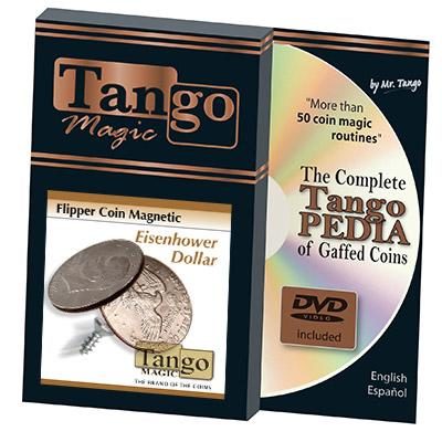 Magnetic Flipper Coin Eisenhower Dollar (with DVD), D0041 by Tango Magic