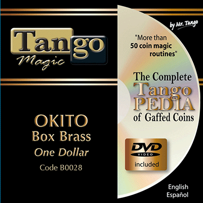 Okito Coin Box, BRASS (with DVD), B0028 One Dollar by Tango Magic