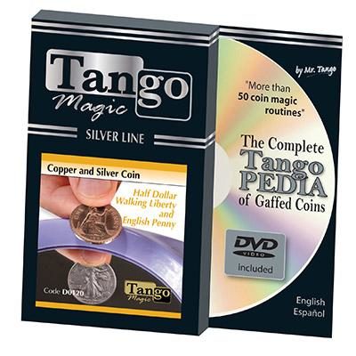Tango Silver Line Copper and Silver Walking Liberty/English Penny (with DVD), D0120 by Tango Magic