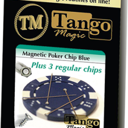 Magnetic Poker Chip Blue plus 3 regular chips, PK003B by Tango Magic
