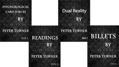 4 Volume Set of Reading, Billets, Dual Reality and Psychological Card Magic Forces by Peter Turner eBook (Download)