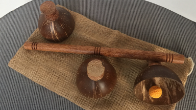 Cheppum Panthum Coconut Shell Cups and Wand set by Gary Kosnitzky - Image 2