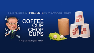 Coffee Cup Chop Cup, 3 cups and 2 balls by Leo Smetsers