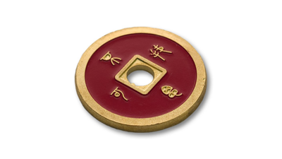 Dollar Size Chinese Coin, Black and Red by Tango (CH037) - Image 2