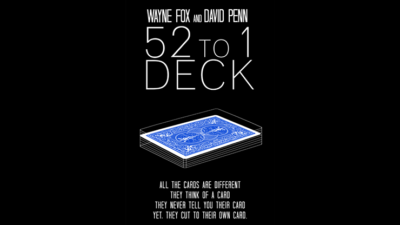 The 52 to 1 Deck Blue, Gimmicks and Online Instructions by Wayne Fox and David Penn