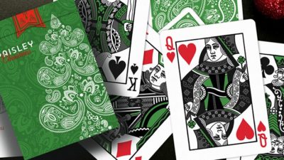 Paisley, Metallic Green with Christmas Gift Box Playing Cards by Dutch Card House Company - Image 3