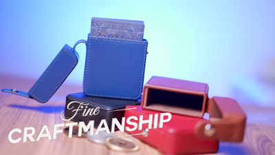 MAZE Leather Card Case, Blue by Bond Lee - Image 4
