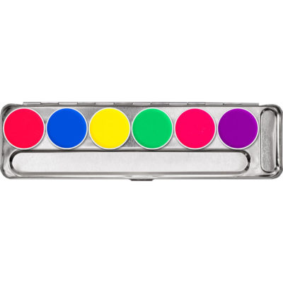 AQUACOLOR UV-DAYGLOW PALETTE 6 COLORS by Kryolan Professional Make Up