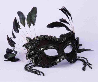 1/2 MASK-BLACK/BEADS