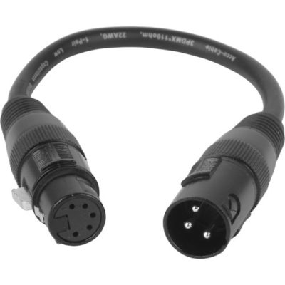 Accu-Cable 3-Pin Male to 5-Pin XLR DMX Turnaround Cable ADJ