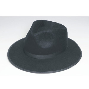 3pcs Adult Black Felt Gangster Fedora Hat, Fedora Gangster Hat