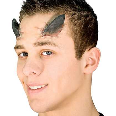 Black Demon Horns Latex Appliance Painted