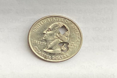 Cut Out Quarter- 3 of Diamonds - Sterling