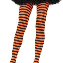 Black And Orange Stripped Tights