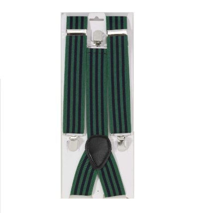 Blue And Green Stripped Suspenders