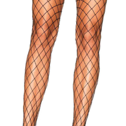 Diamond Fence Fishnet Hose Black