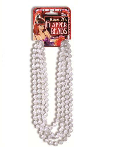 Flapper Beads White Pearl