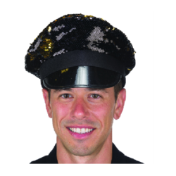Military Black Sequin Hat