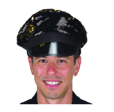 Military Black Sequin Hat
