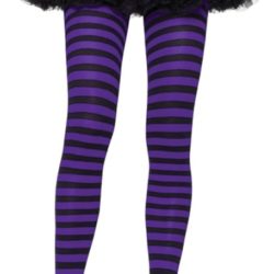 Purple And Black Stripped Tights