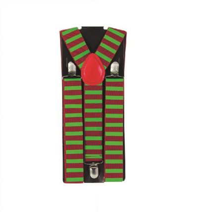 Red And Green Elf Suspenders