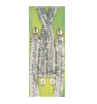 Silver Sequin Suspenders