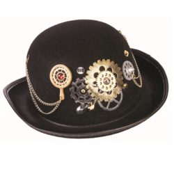 Steampunk Brown Derby with Gears