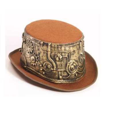 Steampunk Top Hat with Gold Trim