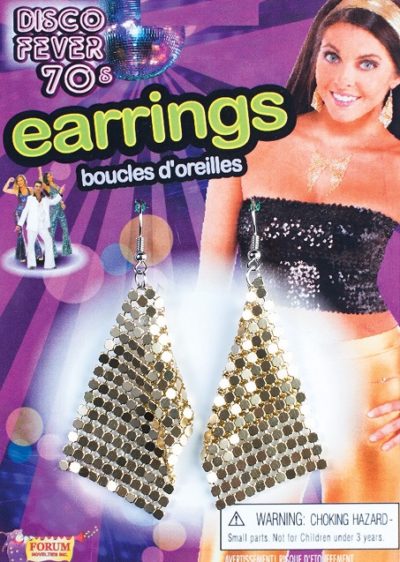 70's Style Drop Earrings - Gold
