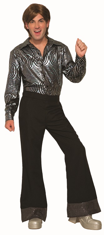 Men’s Bell Bottom Pants With Black Cuffs – Black | Magic and Theater ...