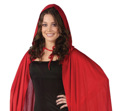 68" Hooded Cape -Red