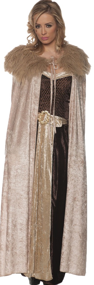 Cape With Faux Fur Collar – Brown | Magic and Theater Products