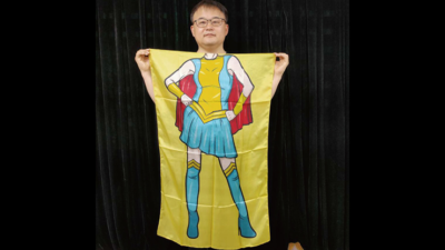 Character Silk, Super Girl 35 X 43 by JL Magic