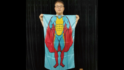 Character Silk, Super Boy 35 X 43 by JL Magic