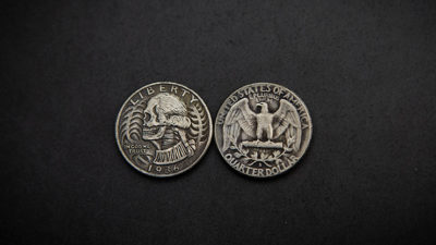 WASHINGTON SKULL HEAD COIN by Men Zi Magic - Image 2