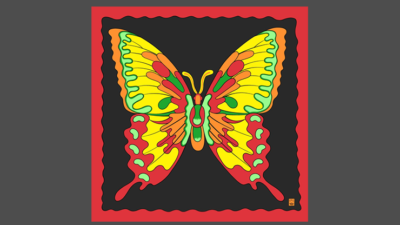 Rice Symphony Silk 36 inch, Butterfly by Silk King Studios