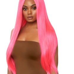 Long 33" Neon Wig Pink