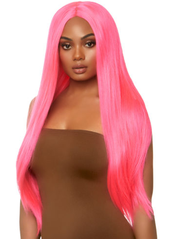 Long 33" Neon Wig Pink