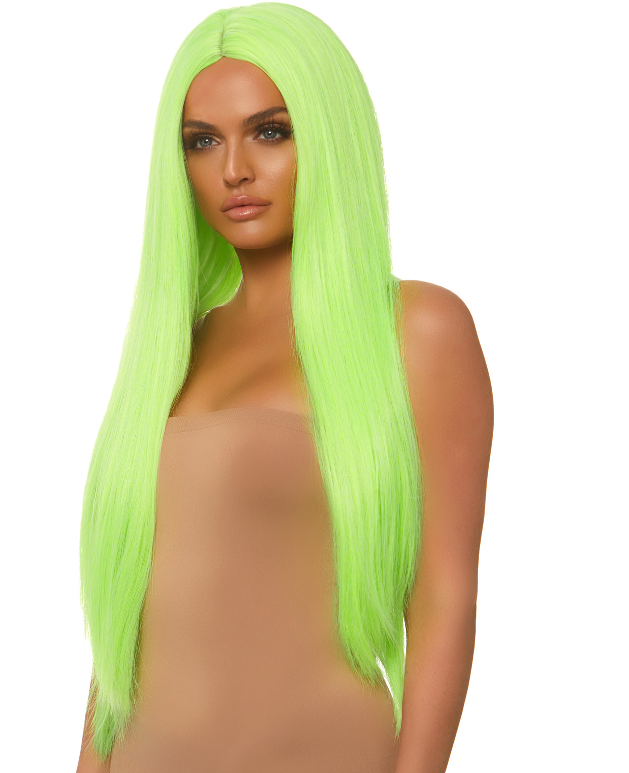 Long Straight 33 Neon Wig Green