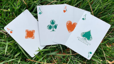 Gilded Grasshopper Dark, Olive Playing Cards - Image 3