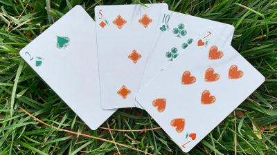 Gilded Grasshopper Dark, Olive Playing Cards - Image 4