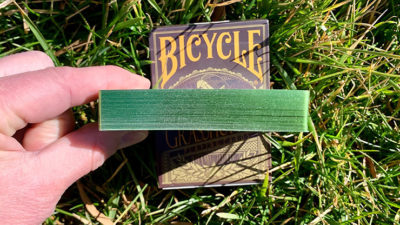 Gilded Grasshopper Dark, Olive Playing Cards - Image 6