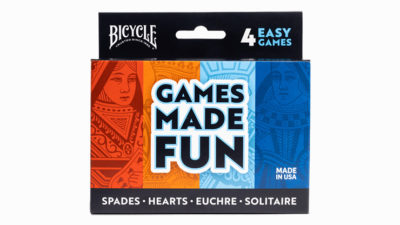 Bicycle 4 Game Pack, Euchre, Spades, Hearts and Solitaire by US Card Magic